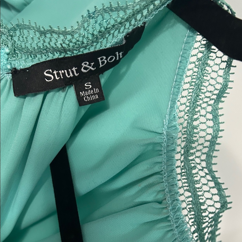 Aqua Ruffle Sleeve Blouse - Picture 3 of 3